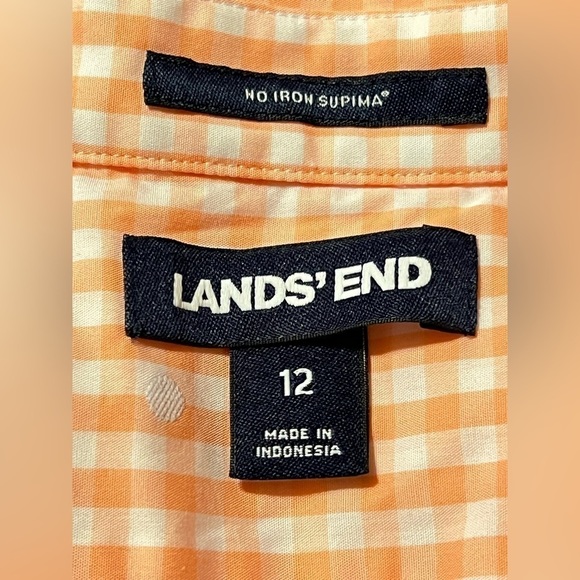 Lands End Button Up Supima Shirt size 12 - Picture 7 of 9